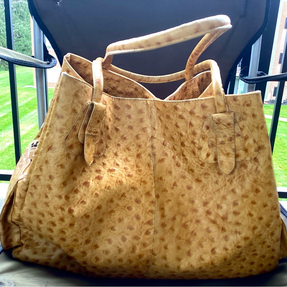 Ostrich Grain Leather Handbags